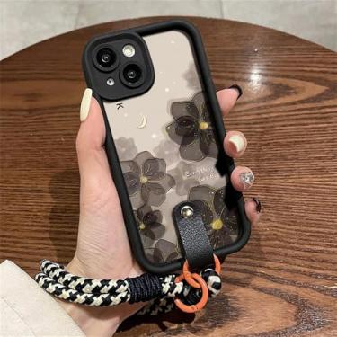 Imagem de Capa de celular com cordão de flores retrô para Xiaomi 14T 12T 13T 11T 15 14 12 13 Poco X6 X5 X3 F3 F5 Pro Lite, capa com alça de pulso pendurada, XCJ41, PKBlackSS, para Xiaomi 11T