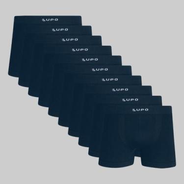 Imagem de Kit 10 Cuecas Lupo Boxer Micromodal Sem Costura 00661, Azul petróleo, 