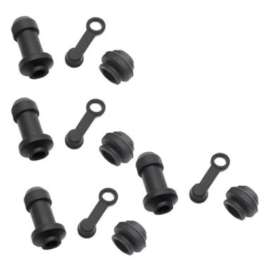 Imagem de YehVeh Conjunto de 4 conjuntos de pinças de freio a disco, capa de bota de poeira, kit de bucha de borracha de freio a disco com vedações para montagem de pinça de freio de scooter elétrica GY6