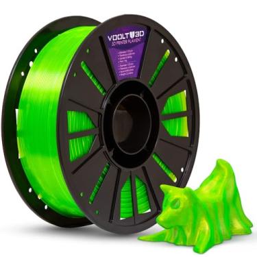 Imagem de Filamento 3D PETG HF 1.75mm Voolt3D 1kg Verde Neon Translúcido - Alta Fluidez, Resistência e Brilho - Compatível com Todas as Impressoras 3D (Verde Neon Translúcido)