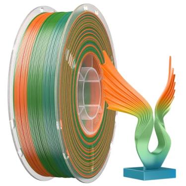 Imagem de Filamento TPU 95A, filamento de impressora 3D flexível de TPU macio, filamento multicolorido de 1,75 mm, carretel de 1 kg, serve para a maioria das impressoras FDM (azul + verde + laranja)