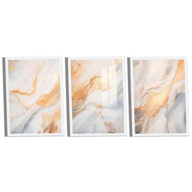 Imagem de Conjunto De Quadros Trio Abstract Orange Gold -- Br Artes
