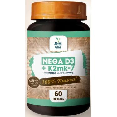 Imagem de Mega d3 + vit k2 mk-7 60 softgels multivitta