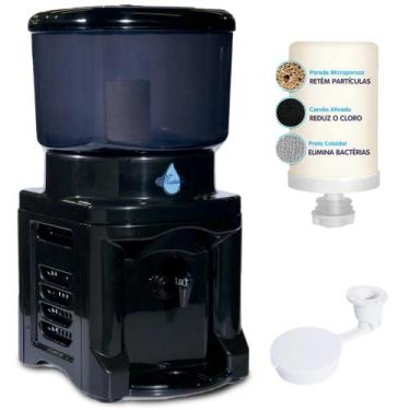 Imagem de Filtro de Água Natalia 8.6 L com CUBA DE BARRO e Vela Tripla Ação e bo