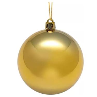 Imagem de Bola de Natal Grande 20cm | Luxo, Dourada Brilhante, Poliestireno Decoração Natalina