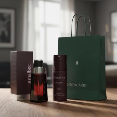Imagem de Kit Natal O Boticário Malbec Cuidados (2 Itens) C/ Sacola