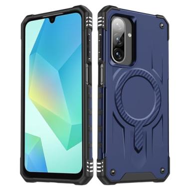 Imagem de Capa Pucciculn para Samsung Galaxy A16 5G 2024 - Carregamento magnético sem fio, almofada de ar de 4 cantos, capa antiderrapante TPU + PC, capa à prova de choque compatível com suporte de carro para