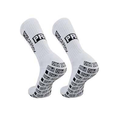 Imagem de Meias esportivas Meias de futebol de alta elasticidade com aderência antiderrapante para homens e mulheres tamanho 39-46 Ideal para esportes como futebol, basquete e corrida em preto ou branco