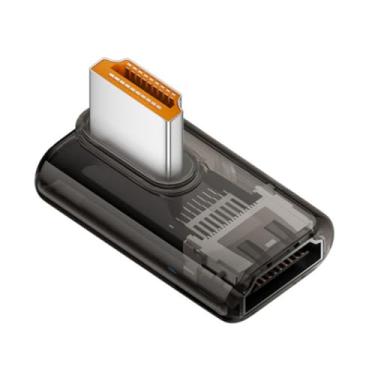 Imagem de chenyang Adaptador HDMI 8K, HDMI 2.1 macho para fêmea, adaptador de extensão de ângulo reto de 90 graus