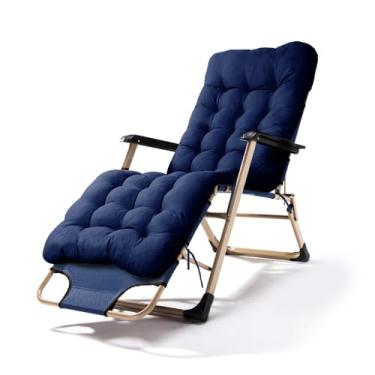 Imagem de Espreguiçadeira de Alumínio Cinza, 4 Posições Reclináveis, para Piscina e Praia (Azul)