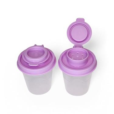 Imagem de Tupperware Mini saleiro e pimenteiro 59 g transparente com selos rosa lilás