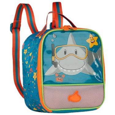 Imagem de Lancheira Térmica Infantil com Estampa de Tubarão, 7L, Alças Ajustáveis, para Escola Creche Passeio Viagem, Comida Alimento Lanche Bebida (Lancheira Térmica Infantil Tubarão)