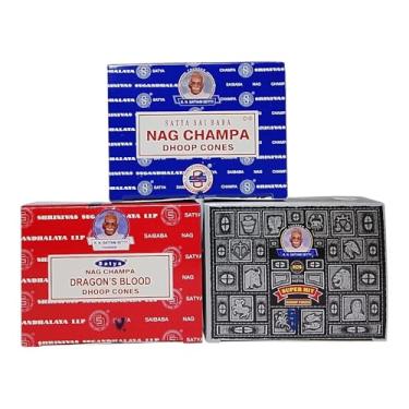 Imagem de Kit 3 Caixas Incenso Nag Champa Satya Dhoop Três Poderes