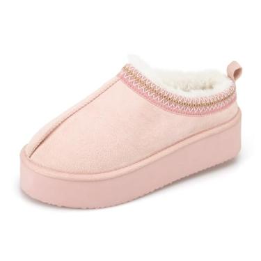 Imagem de Jessica Simpson Chinelo feminino com plataforma de microcamurça, rosa poeirento, médio