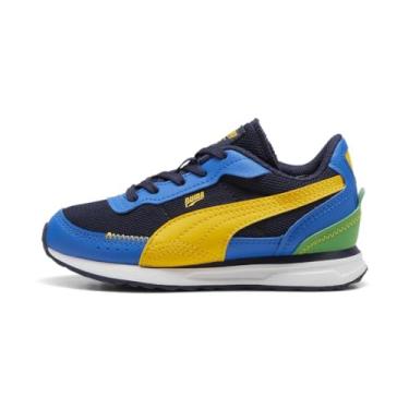 Imagem de PUMA Tênis infantil unissex Road Rider, Puma Sizzle amarelo marinho, 4 Big Kid