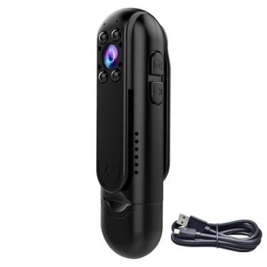 Imagem de Mini câmera portátil 1080p HD, vestível com lente angular de 140° ampla, infravermelho de visão noturna, bateria de vida útil de 6 horas, ideal para vigilância, esportes ao ar livre e leis de