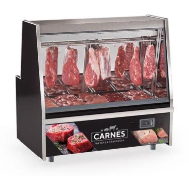 Imagem de Balcão Frigorifico Turino Com Depósito Gats150d Gelopar Expositor De Carnes Preto 220v