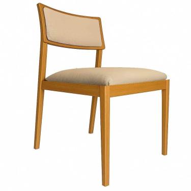 Imagem de Cadeira Siena Madeira Maciça Com Estofado Em Tecido 2 Peças - Élpis Móveis Linho Papiro Nogueira