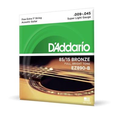 Imagem de Encordoamento Violão Aço 09-45 Corda Extra D Addario Ez890-b [f035]