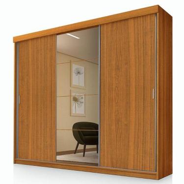 Imagem de Guarda Roupa Casal ímola 3 Portas De Correr Com Espelho Freijó - Luapa