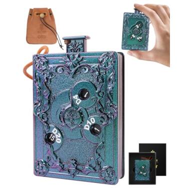 Imagem de MinZerTRPG Roulette Dice 3.0 – 7-in-1 Metal Polyhedral Dice in Magic Book Design | Mechanical Fidget DND Dice Set with Pouch | Collectible Gift for Wizard Players & Dice Goblins (Magic Book A)