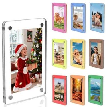 Imagem de NEUREGY Pacote com 10 molduras magnéticas de acrílico para geladeira de 6 x 9 cm, moldura polarizada dupla face, molduras magnéticas para geladeira Fujifilm Instax Mini, molduras para geladeira