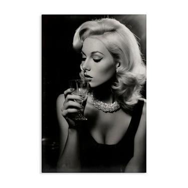 Imagem de Stupell Industries Arte de parede em tela Classic Woman & Martini, design por Decent Exposures, 76 x 50 cm