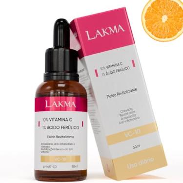 Imagem de Serum Facial lakma Vitamina C 10% + Ácido Ferúlico 1% Ação antioxidante, Anti-inflamatória e Iluminadora