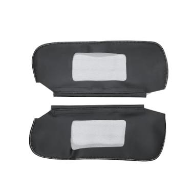 Imagem de Par de capa de viseira de sol preta para carro adequado para Chevy Camaro 1993-2002 para Pontiac Firebird 1993-2002, substituição de capa de viseira de sol de couro de microfibra (ponto cinza de