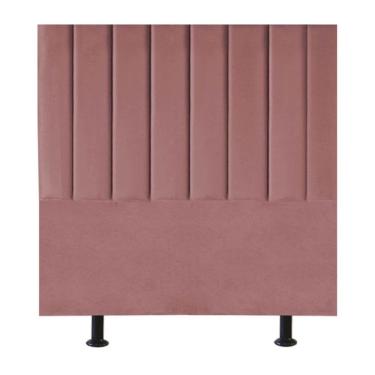 Imagem de Cabeceira Estofada Cama Box Solteiro 90 Cm Taís Suede rosê
