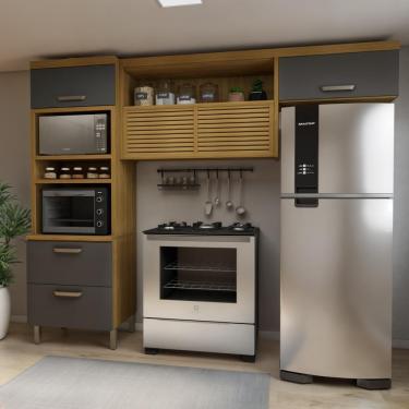 Imagem de Cozinha Compacta Princesa 4 Portas 1 Gaveta Freijó-grafite Nesher Freijó-grafite