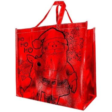 Imagem de Legacy Licensing Partners Rudolph A rena do nariz vermelho Natal metálico folha holográfica gigante extra grande 66 cm sacola reutilizável