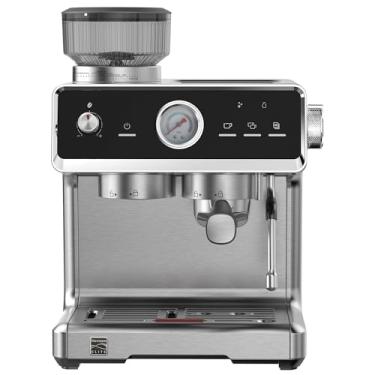 Imagem de Koolatron Kenmore Elite - Cafeteira semiautomática com manuseio automático, limpeza automática, vaporizador de leite e espumador, moinho de feijão, fazer cappuccino profissional de estilo barista,