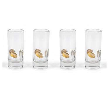 Imagem de SiliFine 4 peças de copos de tiro de ícone de futebol - copo de vidro de 80 ml com base pesada para tequila, uísque, vodca, gin - ideal para bar, restaurante em casa, suprimentos para festas de fim de