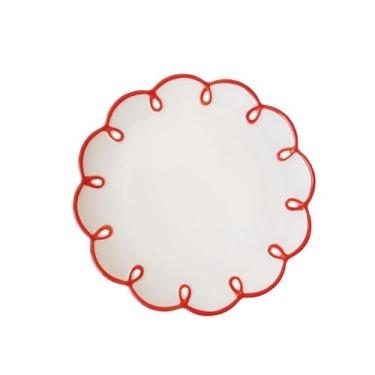 Imagem de ＫＬＫＣＭＳ Prato de sobremesa de cerâmica, peça central de mesa, decoração para casa, prato de servir, travessa de porcelana para biscoitos, bolo, aperitivo,