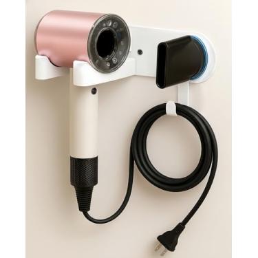 Imagem de Suporte de secador de cabelo, suporte adesivo para secador de cabelo, alumínio Dyson, suporte de secador de cabelo, suporte de parede para secador de cabelo magnético de alta velocidade, suporte de