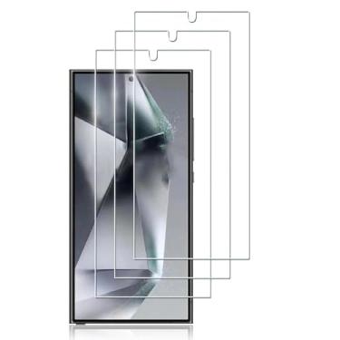 Imagem de Vidro temperado 3Pcs, para Samsung Galaxy S24 Ultra, Filme Protetor de Tela com Desbloqueio de Impressão Digital