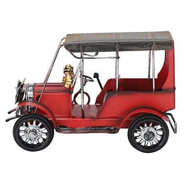 Imagem de Modelo de carro antigo vintage retrô ferro metal ornamento de mesa artesanal brinquedo colecionável para decoração de escritório doméstico 20x13x9,5cm