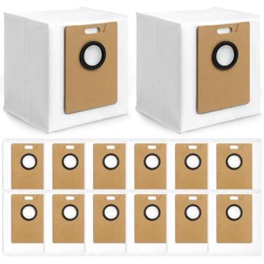 Imagem de Bluevisk Pacote com 14 sacos de pó RV20 Max Plus compatíveis com Tapo RV30 Max Plus RV20 Max Plus Robot Vacuum Bags de 3L de grande capacidade para aspirador doméstico