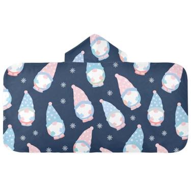 Imagem de Burbuja Toalha de banho com capuz de laço rosa para crianças, toalha de praia de pelúcia macia absorvente para chá de meninas e meninos 3-10 anos, 61 x 127 cm