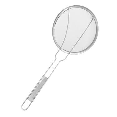 Imagem de ULTECHNOVO Escumadeira de aço inoxidável, 22 cm, coador de macarrão de malha fina para cozinhar batatas fritas e massas, ferramenta de cozinha doméstica resistente e fácil de limpar