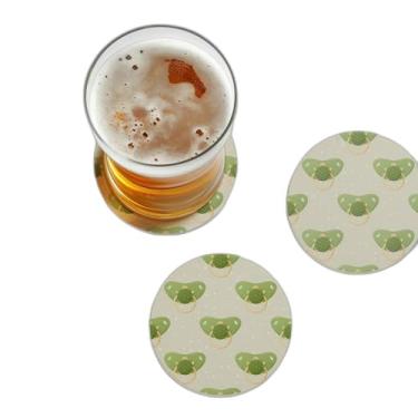 Imagem de Porta Copos Personalizado Chupeta Verde de Bebê Com Desenho de Tartaruga - Tamanho 10.5x10.5 cm