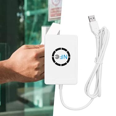 Imagem de Leitor de cartão IC inteligente NFC USB gravador copiador duplicador 13,56 MHz 424 kbps com antena integrada, compatível com ISO 14443 tipos A e B, velocidade de gravação de leitura rápida