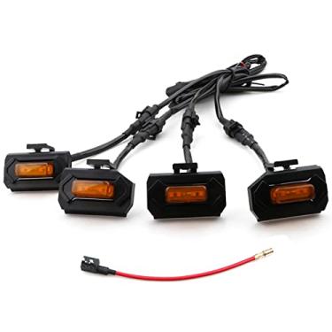 Imagem de LUGU 4 PCS grade frontal LED luzes da grade com adição de um fusível de substituição para TRD PRO 2020-2021 luz amarela âmbar preta concha/luz branca concha preta