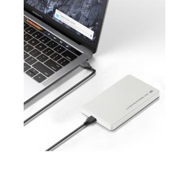 Imagem de Caixa de disco rígido de 2,5 polegadas, 5 Gbps USB 3.0 para SATA III sem ferramentas para HDD SSD de 6.3 cm 9,5 mm 7 mm até 4 TB (branco)