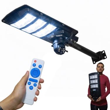 Imagem de Luminaria Camera Solar 2 Em 1 Refletor Aplicativo Celular Controle Remoto Sensor Movimento Iluminaçao Segurança Casa