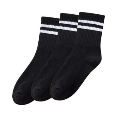 Imagem de Meias Femininas Cano Médio - 6 Pares, Solidez, Respiráveis e Confortáv