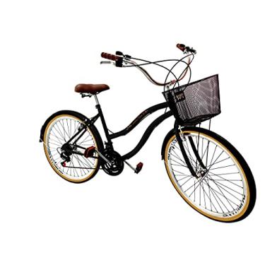 Imagem de Bicicleta Aro 26 Vintage Retrô Cestinha de metal Preto