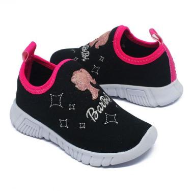 Imagem de Tenis Escolar Menina  Barbi Bi Preto - Annabê Calçados, Preto, 22