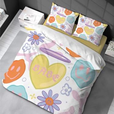 Imagem de Jogo de cama completo com estampa de estampa kawaii de desenho animado para quarto de crianças, estampa kawaii, 220 x 240 cm - 80 x 80 cm x 80 cm x 2 cm